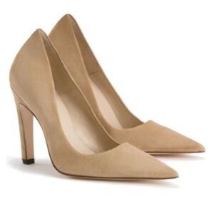 Good American Suede Icon Pump Beige NIB Size 8